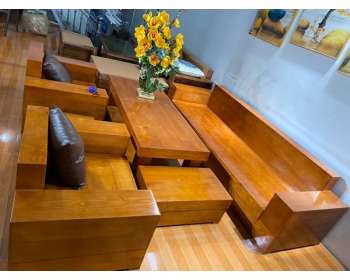 Bộ sofa đối nguyên khối hộp gỗ cẩm vàng BG305